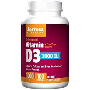 Jarrow Formulas, Vitamin D3, Cholecalciferol, 1.000 IE, 100 Softgels.