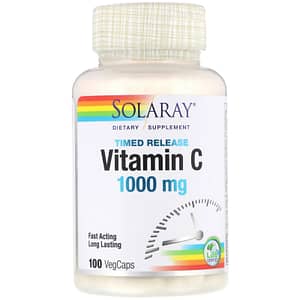 Solaray, Timed Release Vitamin C, 1,000 mg, 100 VegCaps