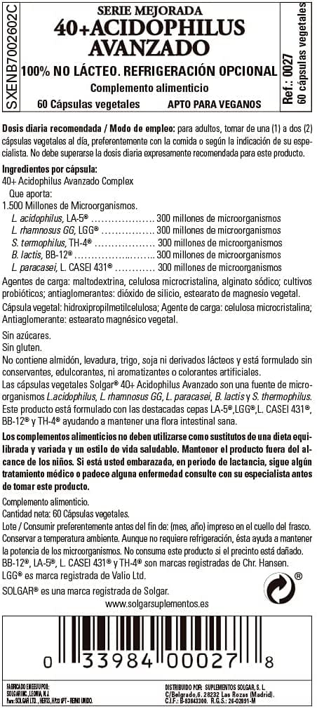 BB-12 und LA-5 Darmflora, 60 Kapseln, ingredienten