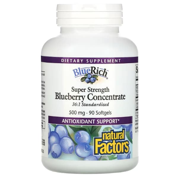 Bosbessen concentraat, 500 mg softgels, 90 stuks