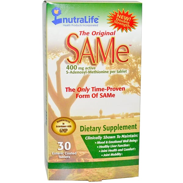 NutraLife, The Original SAM-e (S-Adenosyl-L-Methionine), 400 mg, 30 magensaftresistente Dragees